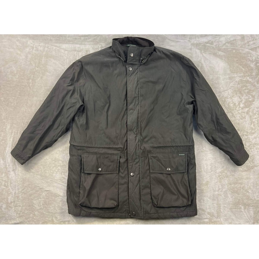 GUC Weatherproof Garment Co Mens Field Jacket Green Quilted Fleece Lined XL